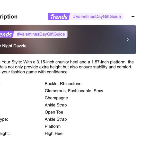 Mishansha Women's US 7.5 - 8.5 Rhinestone Decor Chunky Heeled Sandals, Glamorous - Picture 5 of 5